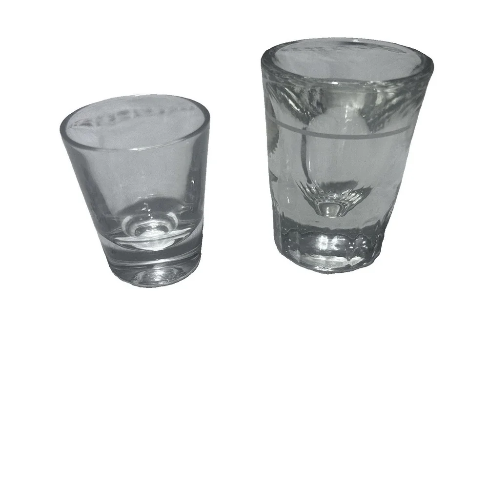 2 Basic Clear Shot Glasses Unmatched